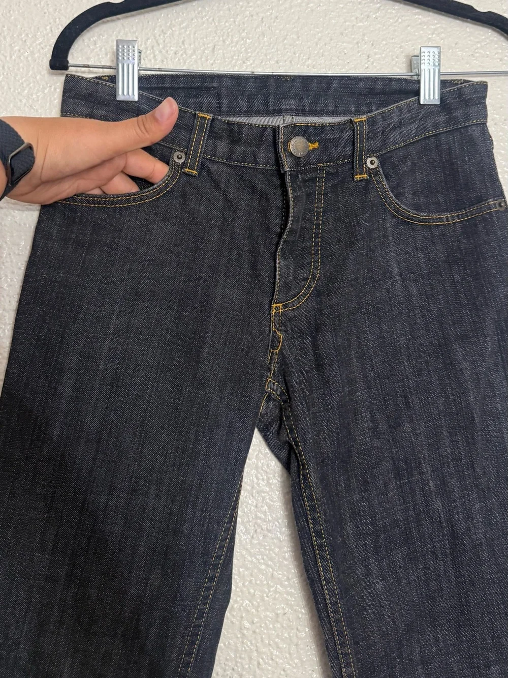Louis Vuitton vintage circa 2008 low rise 5 pocket jeans embroidered size 36IT